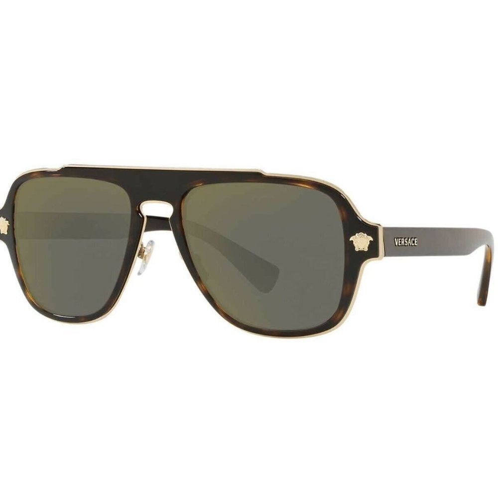Mens Versace Tortoise Gold Sunglasses New With Box - Picture 2 of 2